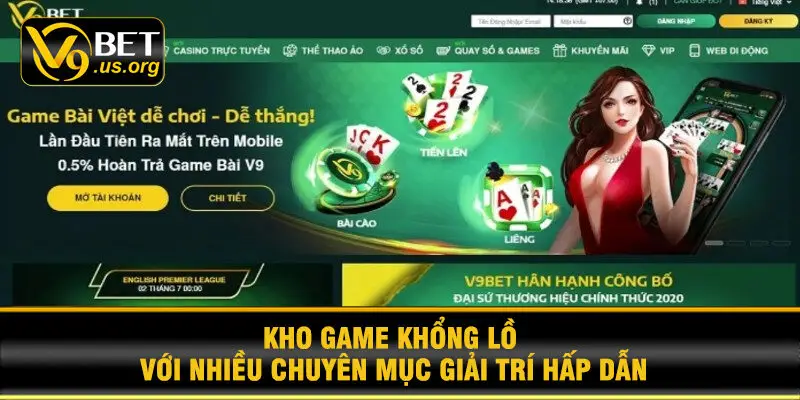 Kho game khổng lồ với nhiều chuyên mục giải trí hấp dẫn
